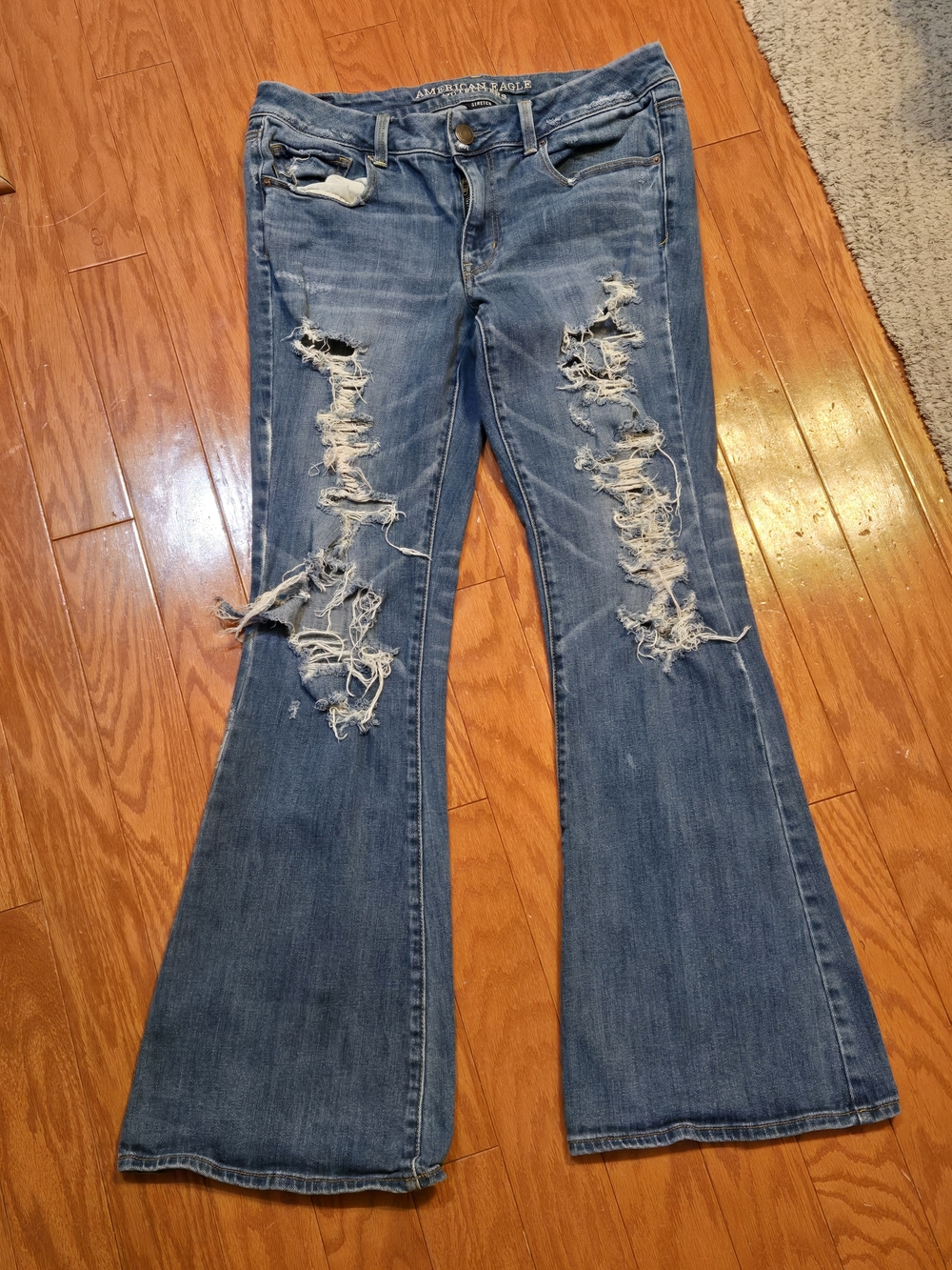 American Eagle Outfitters Distressed Flare Jeans Size 12